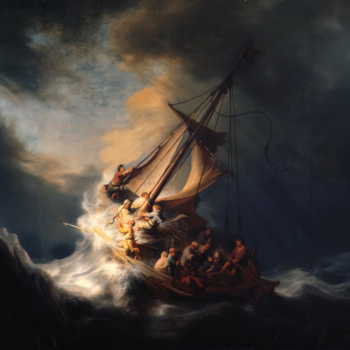 The Son album cover, after Rembrandt's Christ in the Storm in the Sea of Galilee